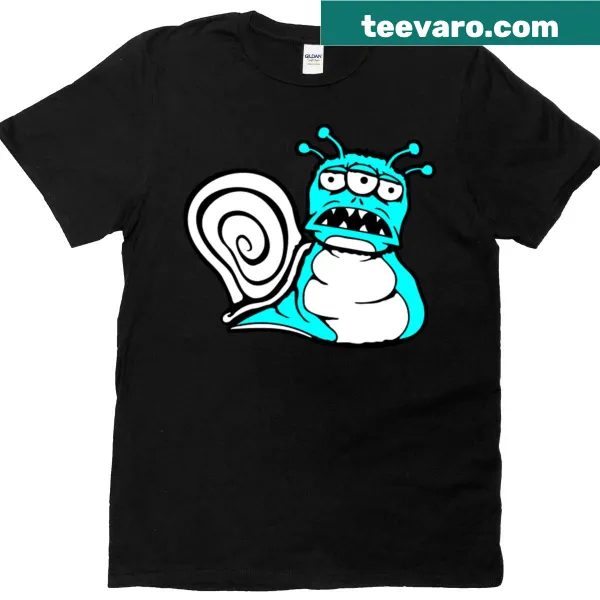 Horror Halloween t-shirt featuring a monstrous three-eyed snail alien