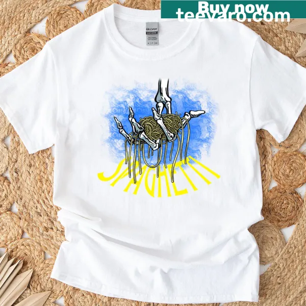 Vintage distressed 'Spaghetti Metal' graphic on a T-shirt