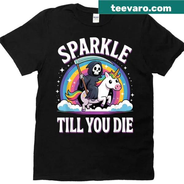 Cute grim reaper unicorn graphic t-shirt