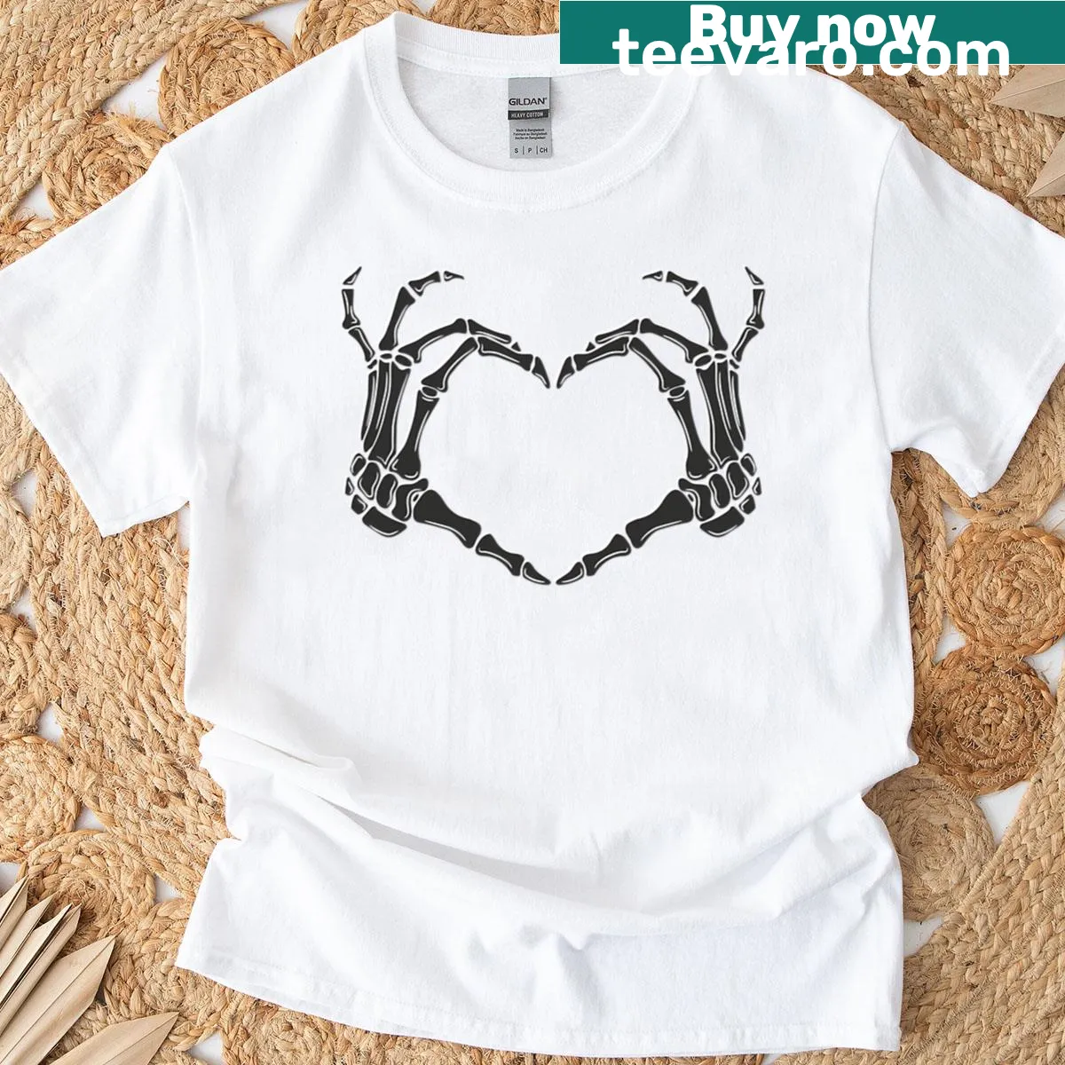 Trendy t-shirt featuring a Halloween pattern with pumpkins and ghosts — on a men's t-shirt
