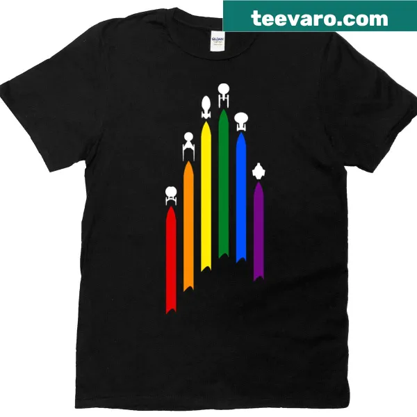 Star Trek design combined with pride symbols on a t-shirt