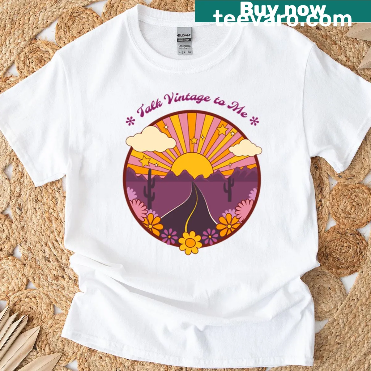 Retro-style shirt with the phrase 'Talk Vintage To Me' — on a men's t-shirt