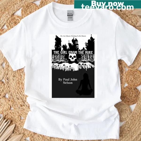 Fantasy-themed T-shirt with a girl illustration emerging from a mire