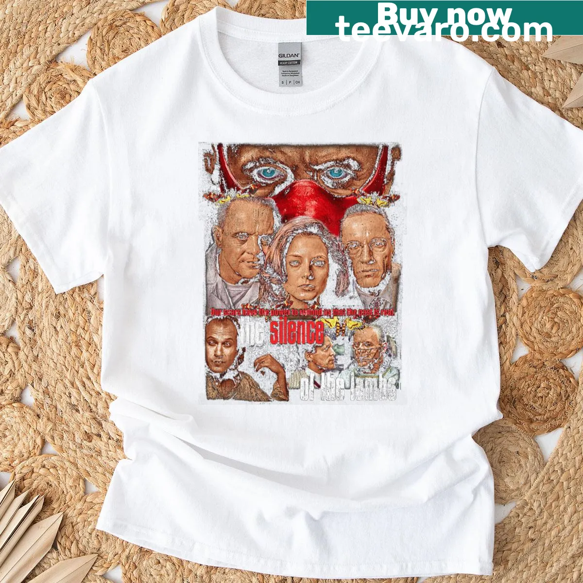 Vintage T-shirt honoring The Silence of the Lambs film — on a men's t-shirt