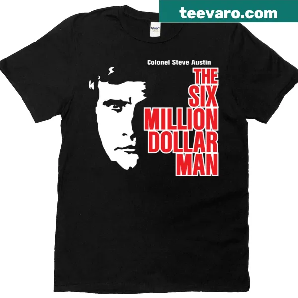 T-shirt featuring an illustration inspired by The Six Million Dollar Man