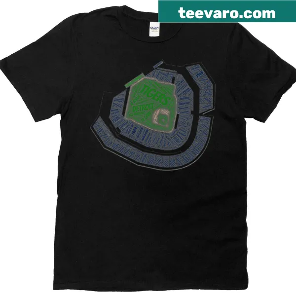 Oversized t-shirt featuring an illustration of Tigers Stadium.