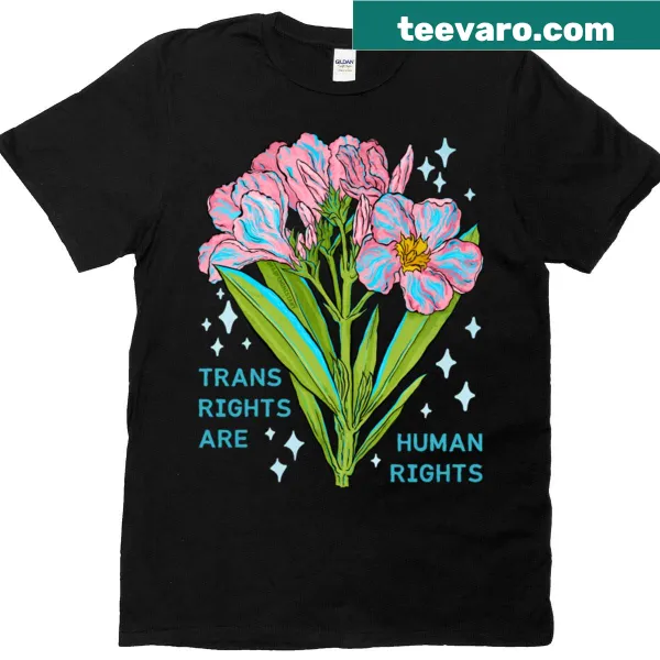 T-shirt with the text 'Trans Rights Are Human Rights' in bold lettering
