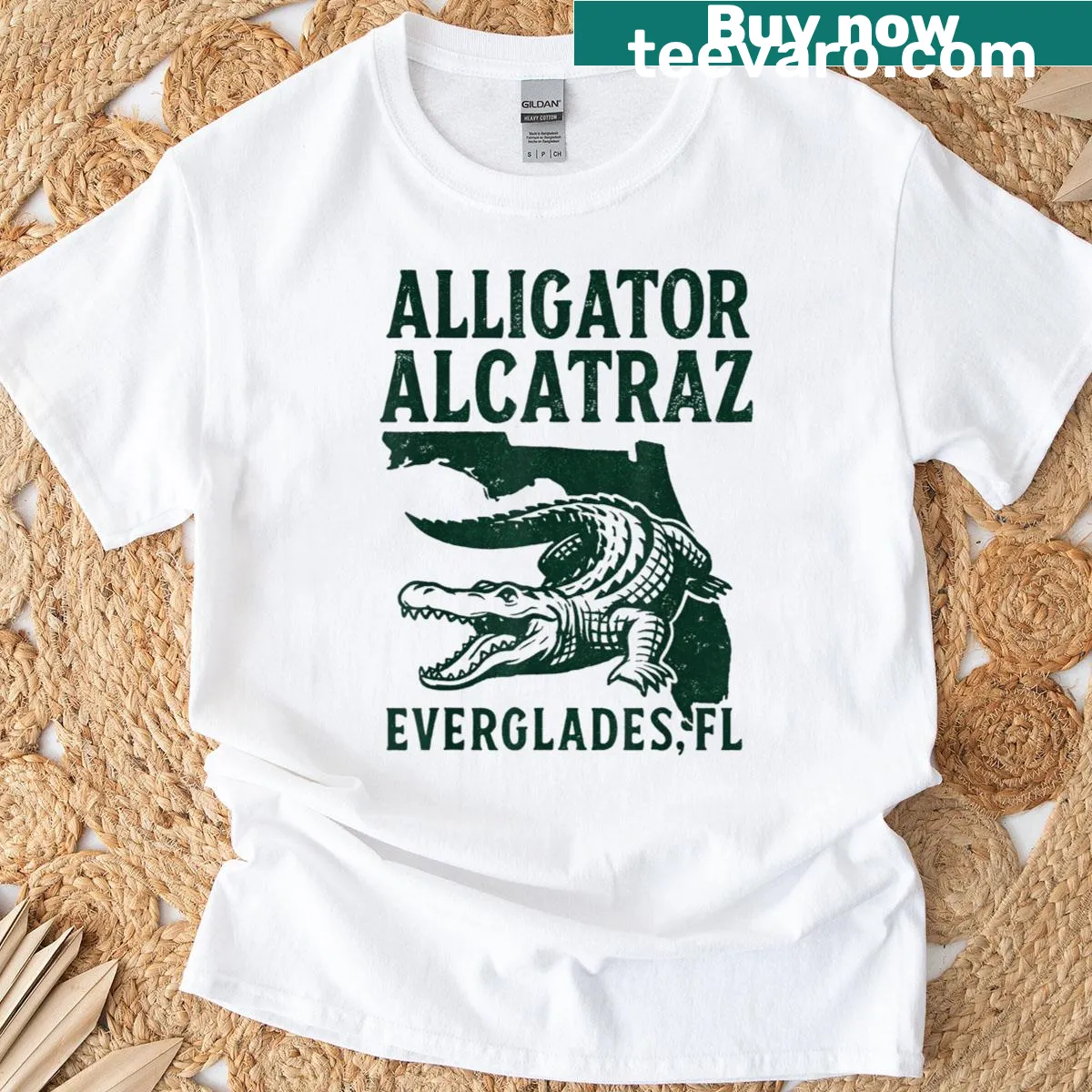 Vintage alligator graphic t-shirt from the Everglades — on a men's t-shirt