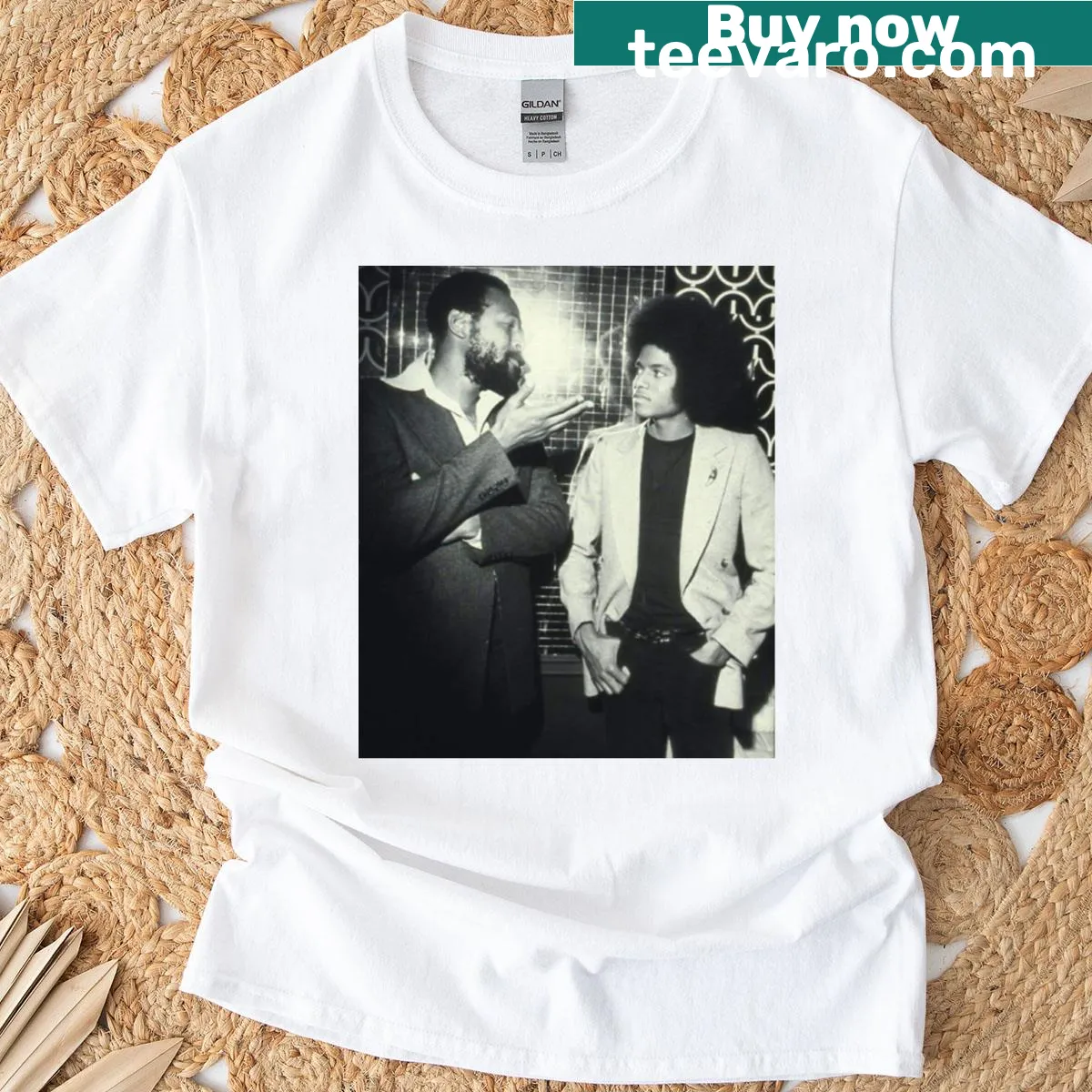 Vintage T-shirt celebrating Marvin Gaye and King — on a men's t-shirt