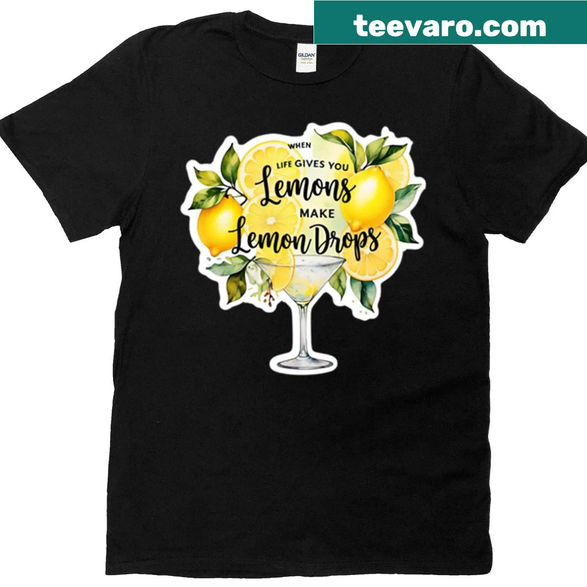 Funny typography design about lemons and cocktails — on a men's t-shirt