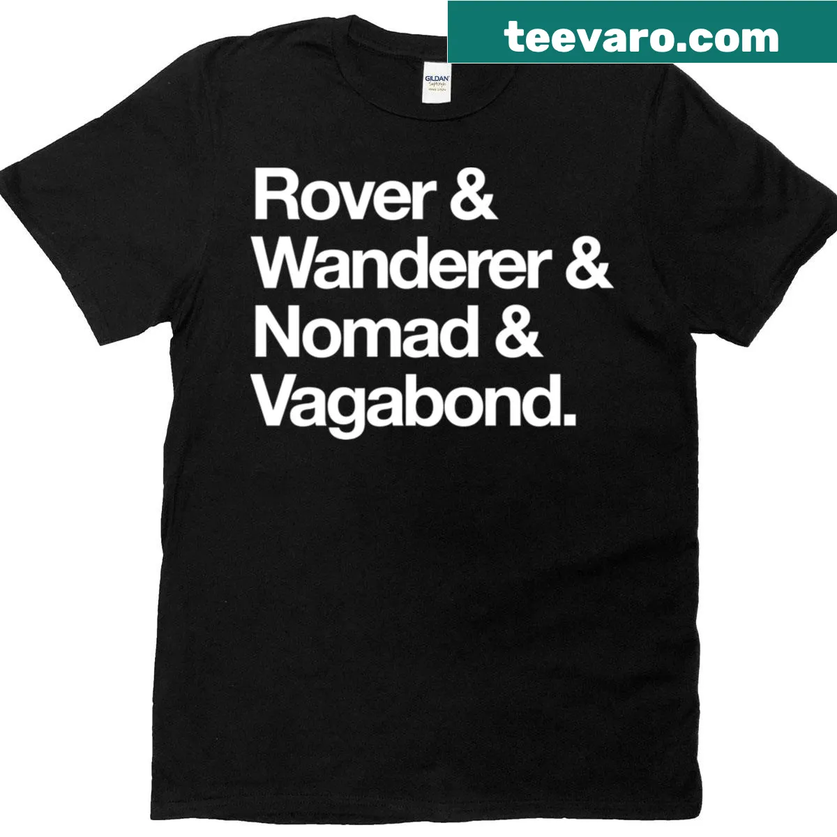 Nostalgic t-shirt with 'Wherever I May Roam' text — on a men's t-shirt