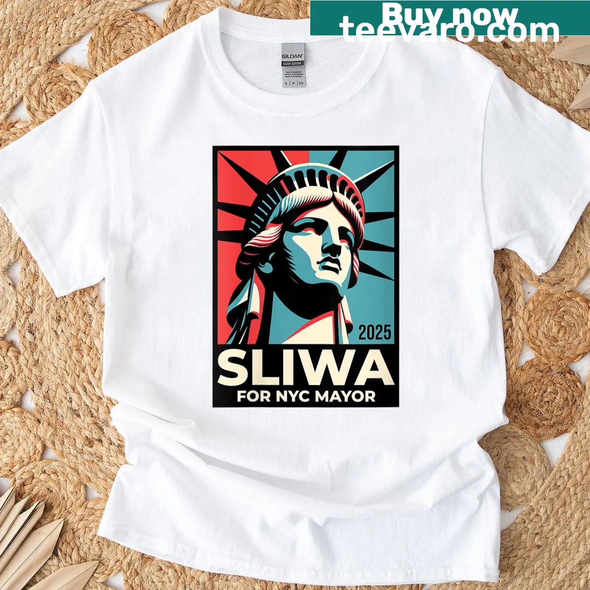 Funny t-shirt supporting Curtis Sliwa for NYC Mayor — on a men's t-shirt
