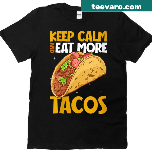Playful T-shirt with 'Keep Calm and Taco On' text