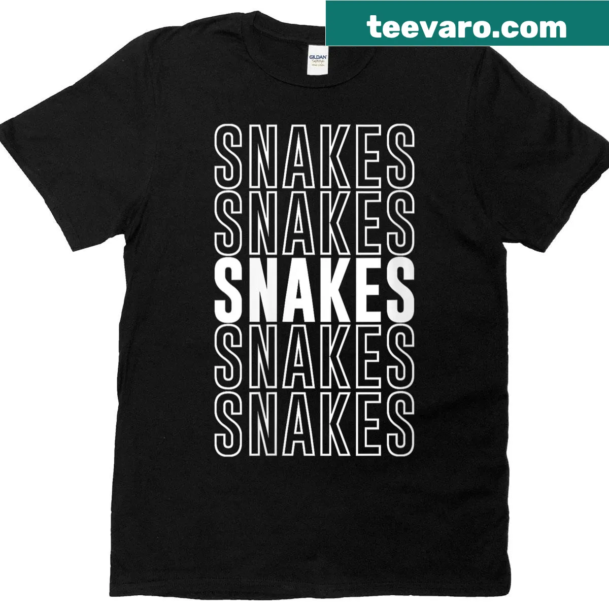 Minimalist snake silhouette T-shirt design — on a men's t-shirt