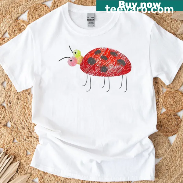 Cute children's T-shirt featuring a cartoon beetle graphic