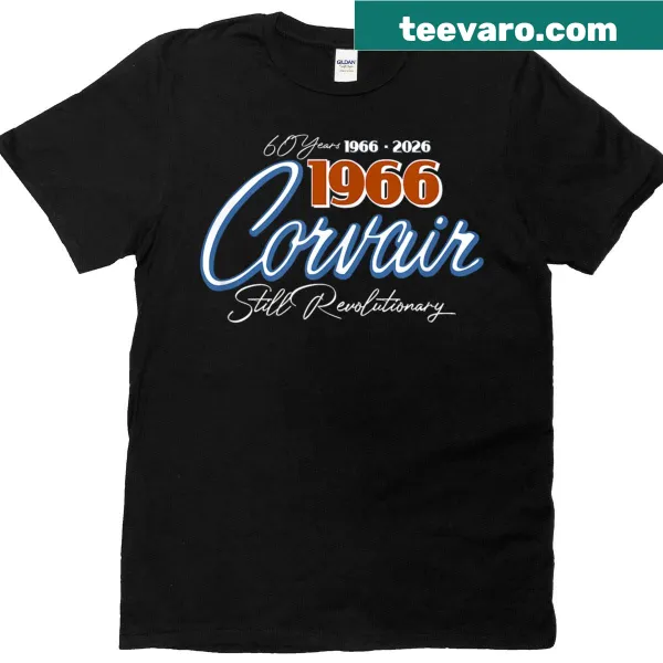 Vintage-inspired T-shirt celebrating the 1966 Corvair's 60th anniversary