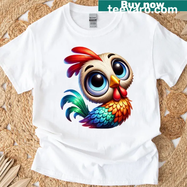 Cute illustration of a Polish chicken on a T-shirt