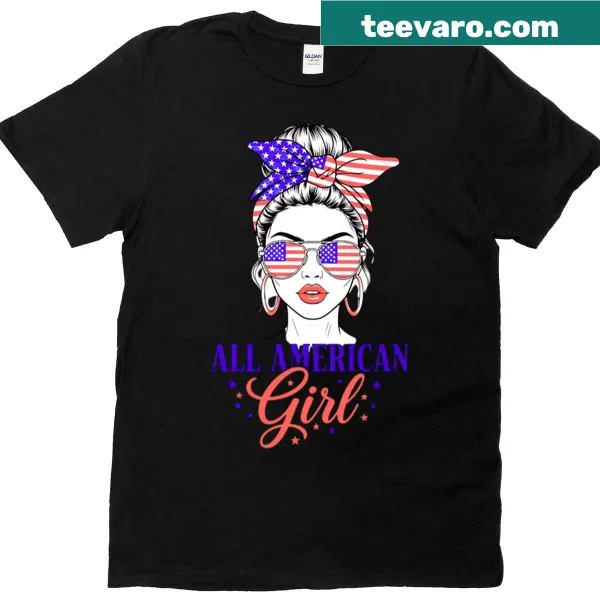 All American Girl phrase printed on T-shirt
