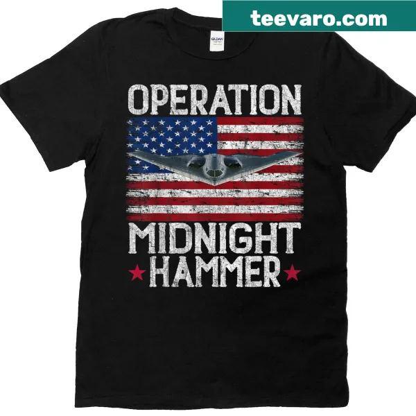 T-shirt featuring B-2 Stealth Jet and American flag design