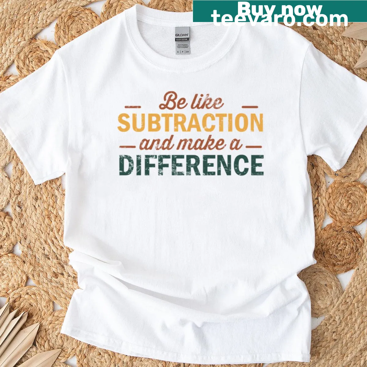Funny math teacher t-shirt with playful subtraction saying — on a men's t-shirt