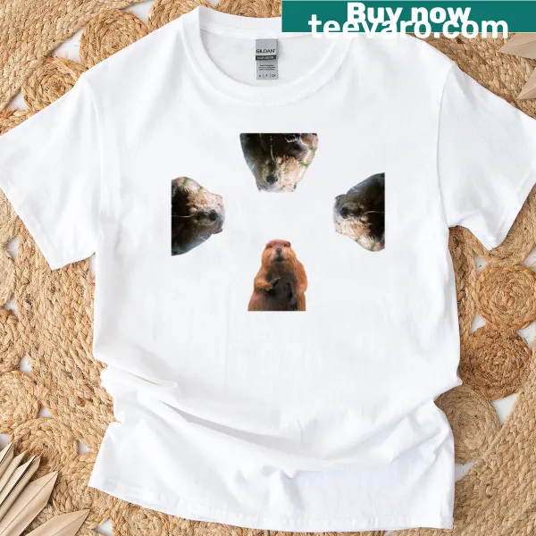 Illustrated beaver design on a humorous forest-themed t-shirt