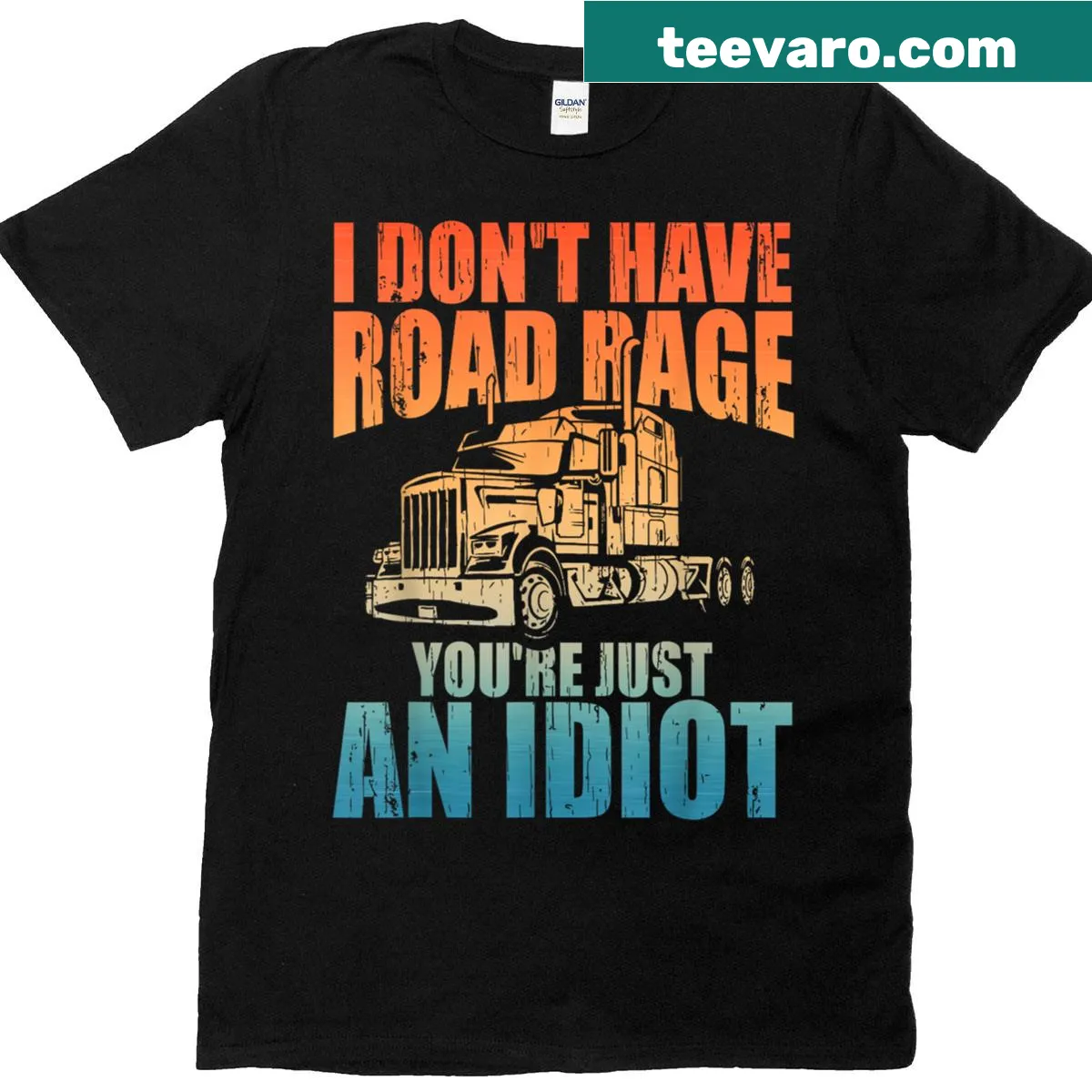 Vintage-style t-shirt celebrating truck drivers with professional art — on a men's t-shirt