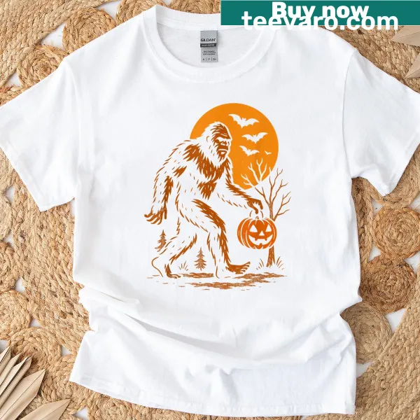 Halloween-themed t-shirt featuring Bigfoot graphic