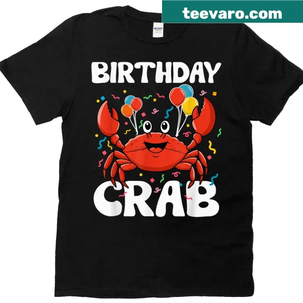 Cute crab graphic T-shirt for kids birthday celebrations