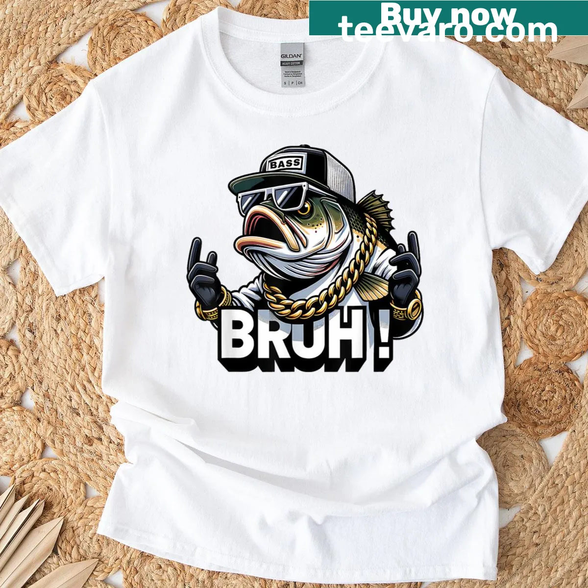 Funny fishing t-shirt with humorous phrase about fishing — on a men's t-shirt