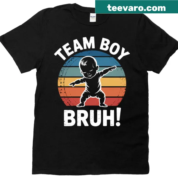 Funny gender reveal announcement t-shirt with 'Bruh' text