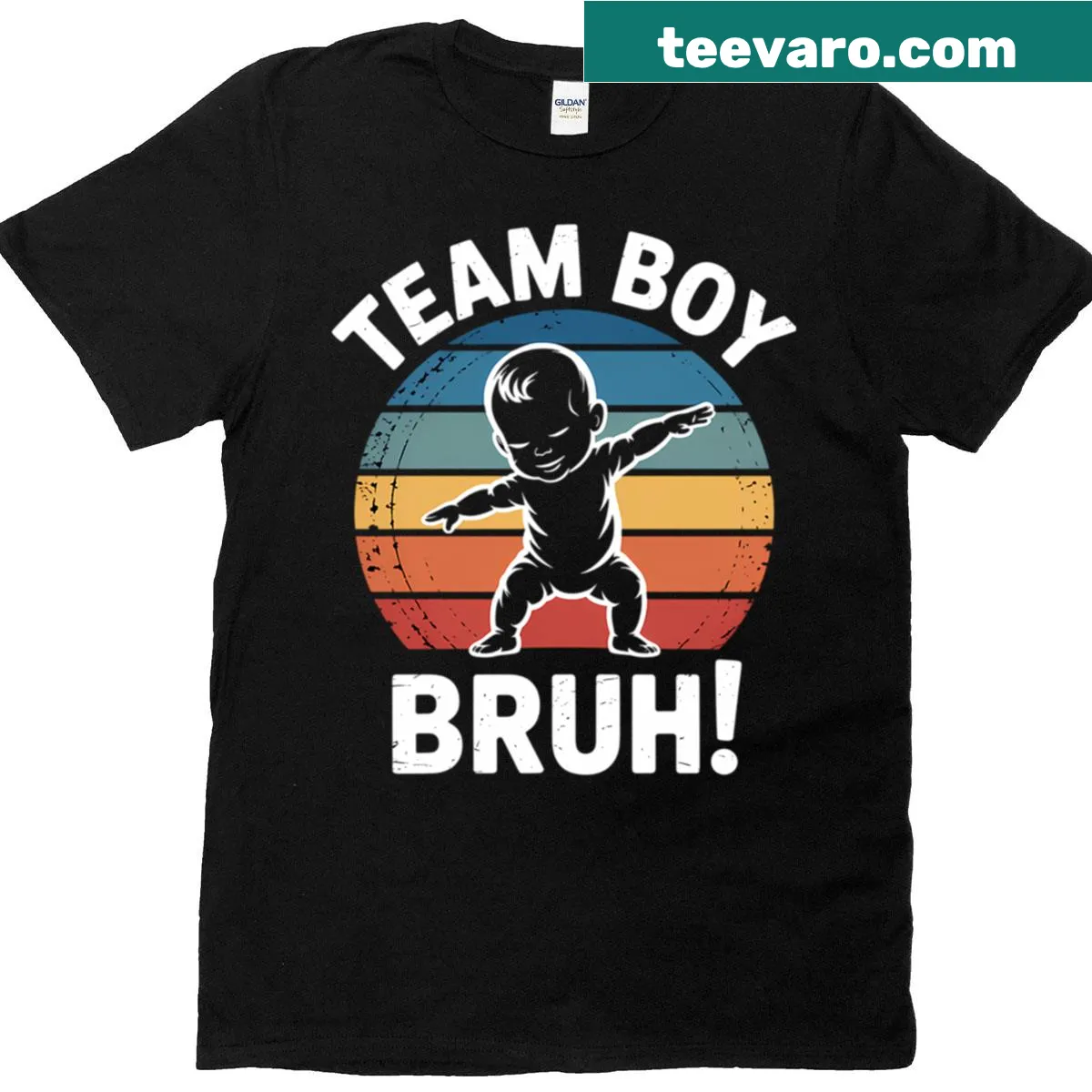 Funny gender reveal announcement t-shirt with 'Bruh' text — on a men's t-shirt