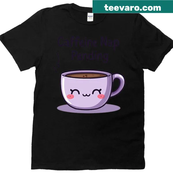 Oversized tee with kawaii coffee cup and nap design