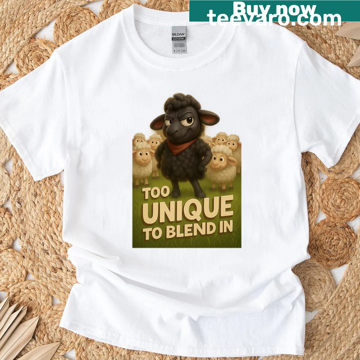 Funny oversized t-shirt with bold statement about uniqueness — on a men's t-shirt