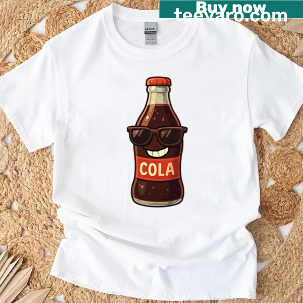 Graphic t-shirt featuring Cool Cola design.