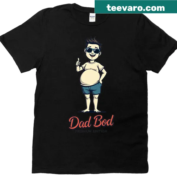 Funny retro t-shirt featuring 'Dad Bod Premium Edition' slogan