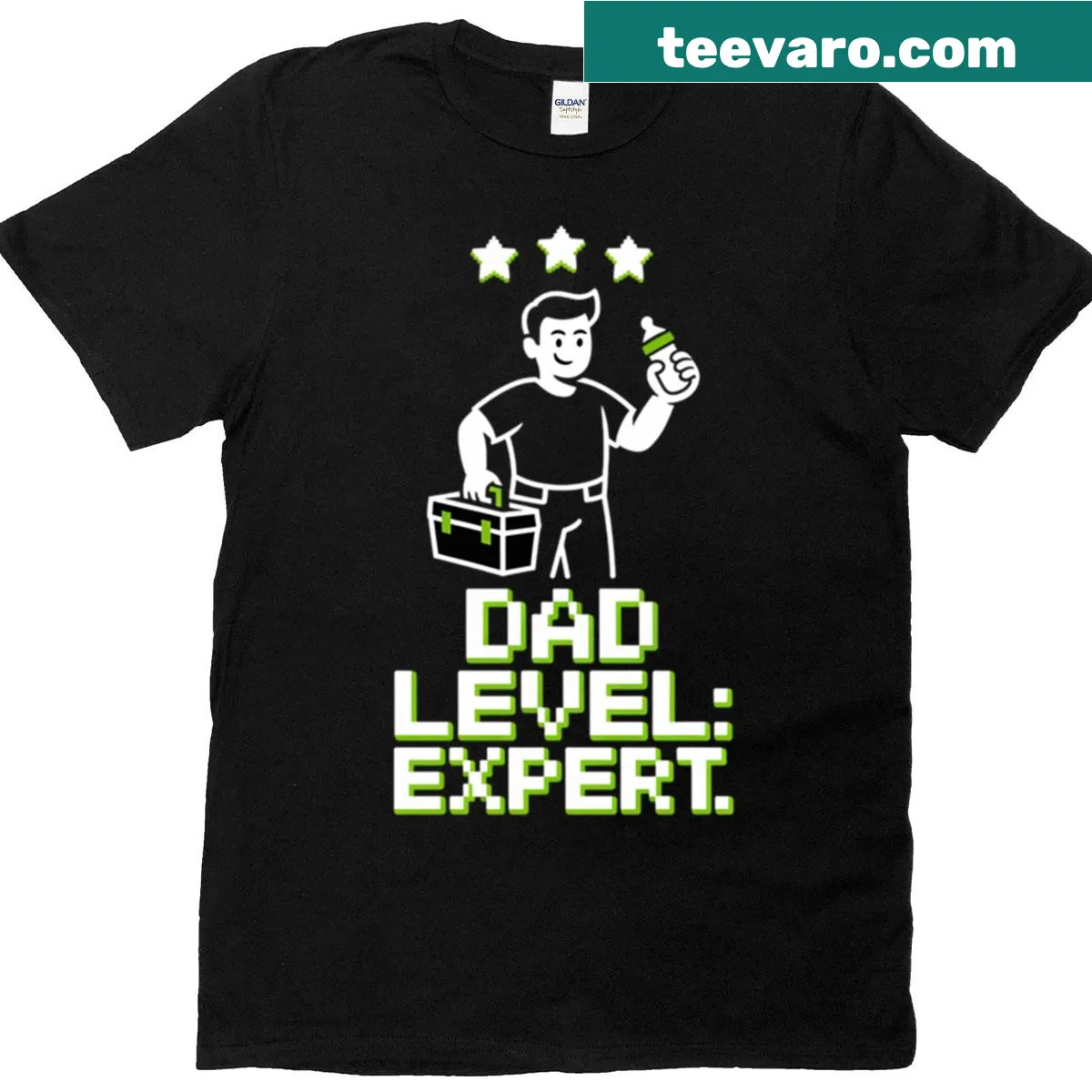 Minimalist dad t-shirt with gamer slogan — on a men's t-shirt