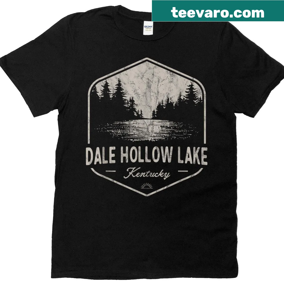 Vintage-style T-shirt celebrating Dale Hollow Lake outdoors — on a men's t-shirt