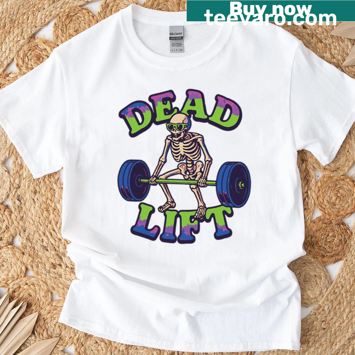 Funny gym workout parody graphic T-shirt for fitness enthusiasts — on a men's t-shirt
