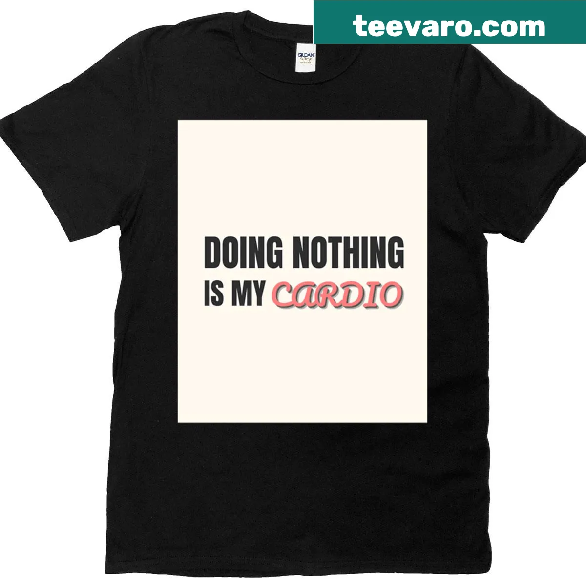 Funny T-shirt with the saying 'Doing Nothing Is My Cardio' — on a men's t-shirt