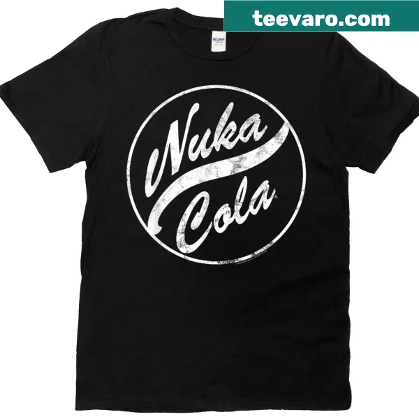 Distressed T-shirt featuring the iconic Nuka-Cola round logo from Fallout