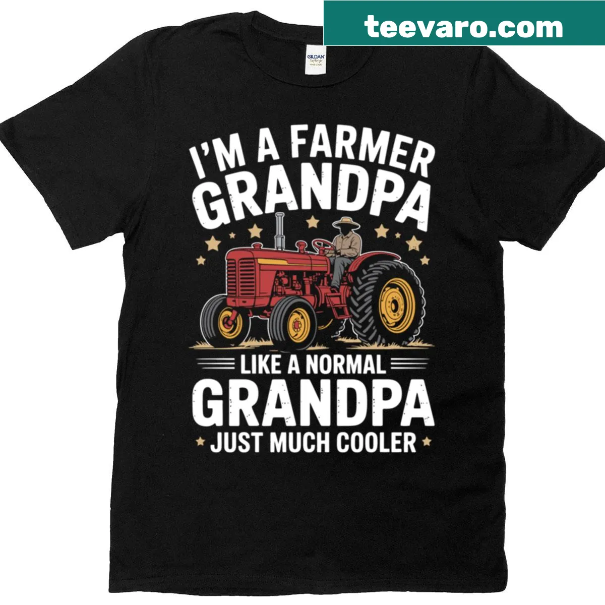 Funny text design: 'Like A Normal Grandpa Just Much Cooler' on a T-shirt — on a men's t-shirt