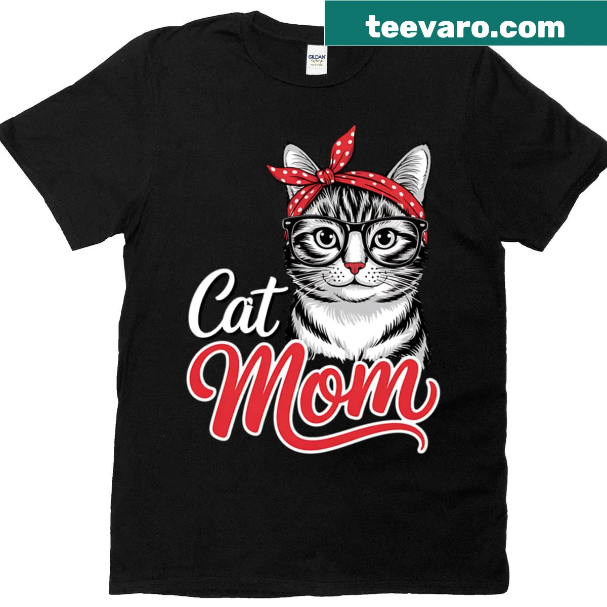 Funny oversized t-shirt for cat moms celebrating cat lovers — on a men's t-shirt