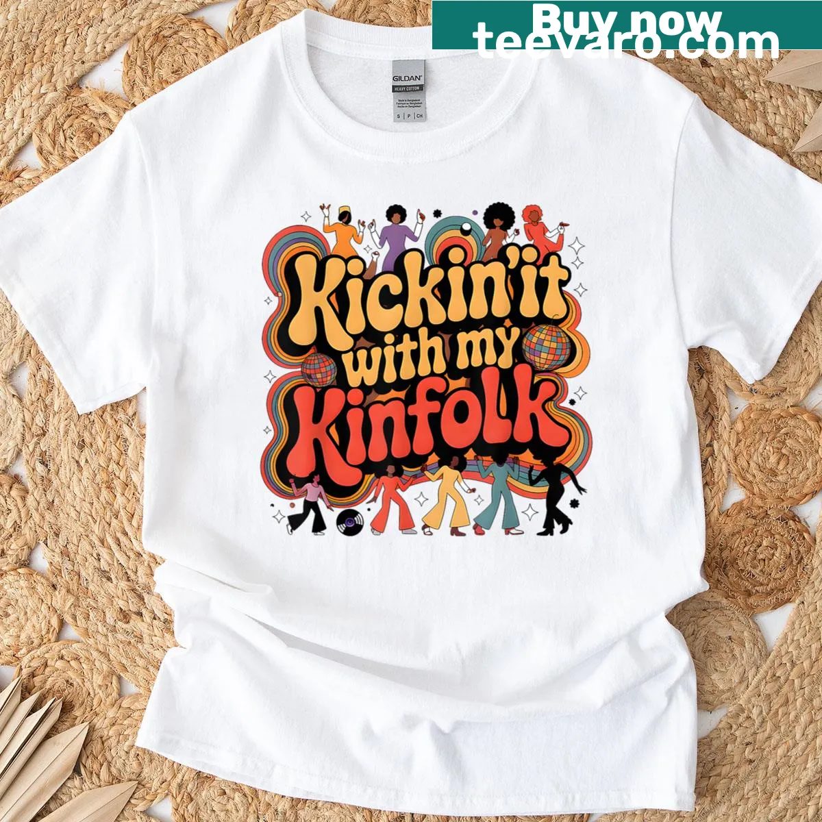 Humorous T-shirt for family reunions with playful text — on a men's t-shirt