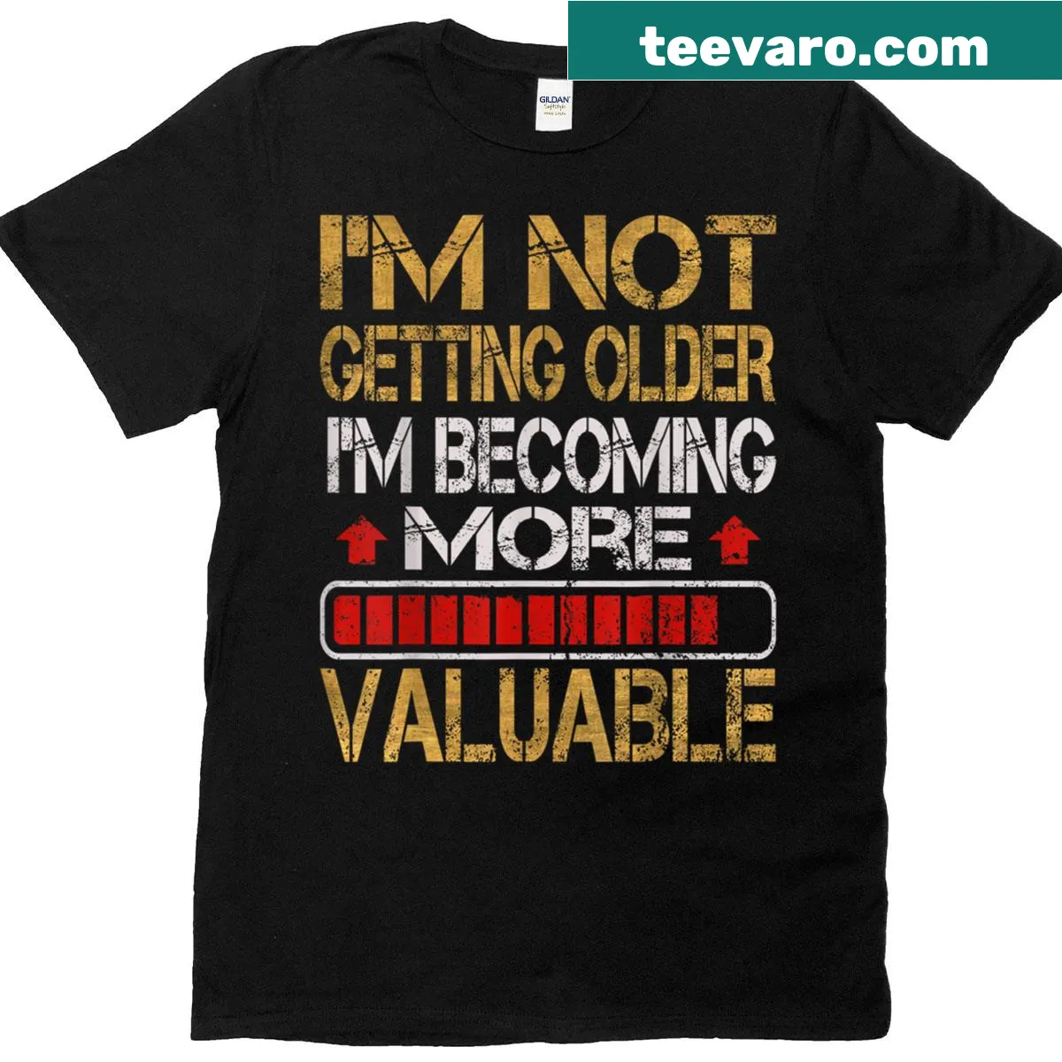 Funny dad t-shirt with 'I’m Not Getting Older' text — on a men's t-shirt