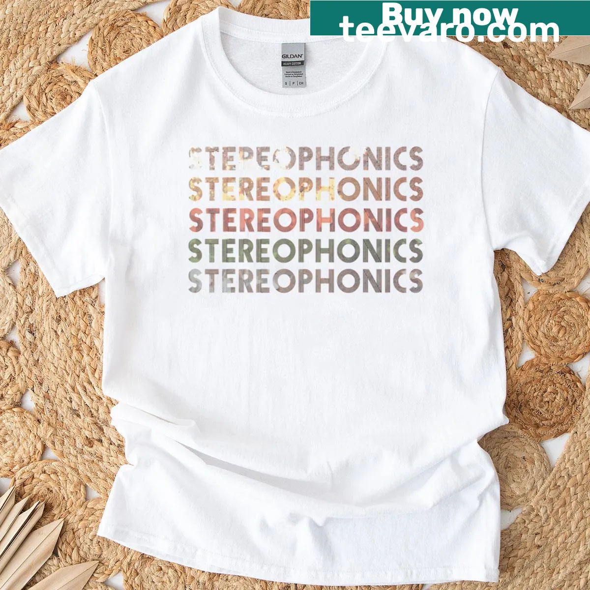 Personalized T-shirt with a love heart and Stereophonics theme — on a men's t-shirt