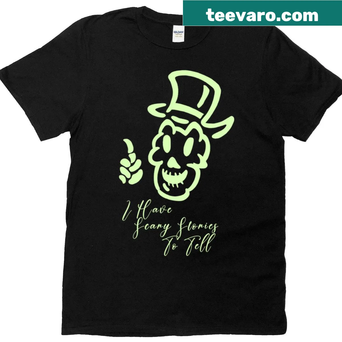 Playful ghost-themed T-shirt with storytelling text — on a men's t-shirt