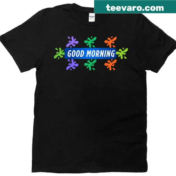 Oversized T-shirt with 'Good Mourning' text design