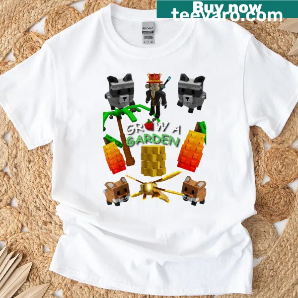 Playful t-shirt featuring 'Grow A Garden' graphic for gamers and gardeners