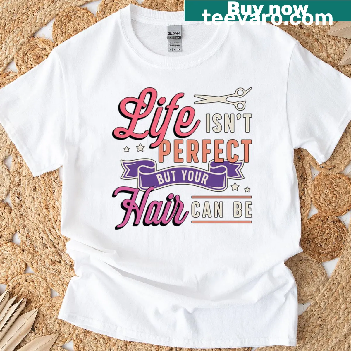 T-shirt with a hairstylist quote about life and hairdressing — on a men's t-shirt