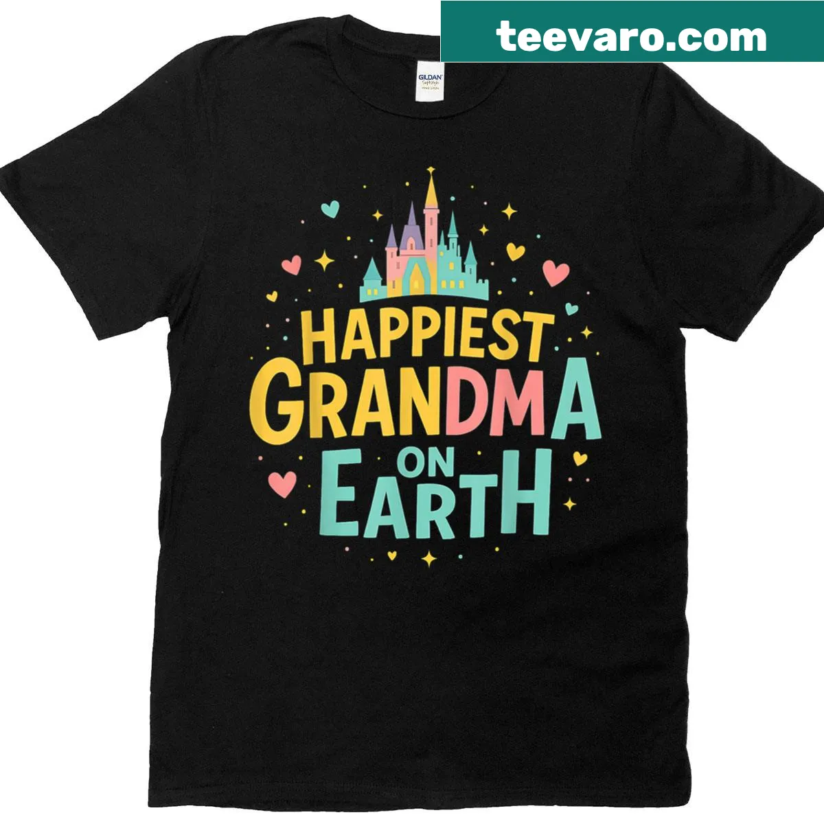 Cute design with 'Happiest Grandma On Earth' text on a t-shirt — on a men's t-shirt